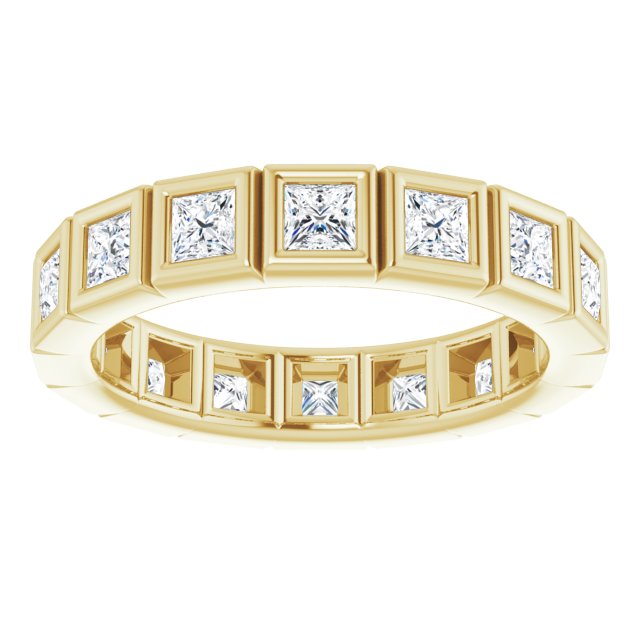 1.60 ct. Princess Cut Diamond Bezel Set Eternity Band-VIRABYANI